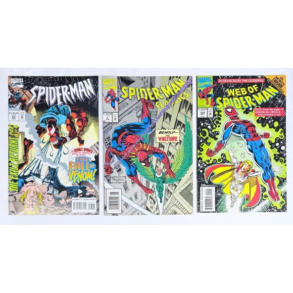Marvel Other - Marvel Spider-Man Comic Lot 3 Issues Spider-Man 53 Classics 3 Web of 104 1993-94